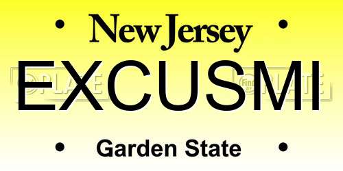 EXCUSMI New Jersey License Plate