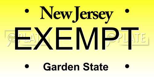 EXEMPT New Jersey License Plate