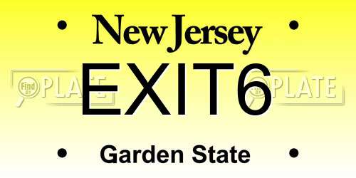 EXIT6 New Jersey License Plate