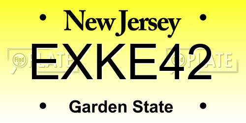 EXKE42 New Jersey License Plate