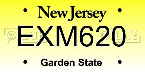 EXM620 New Jersey License Plate