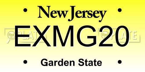 EXMG20 New Jersey License Plate