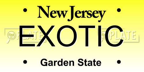 EXOTIC New Jersey License Plate
