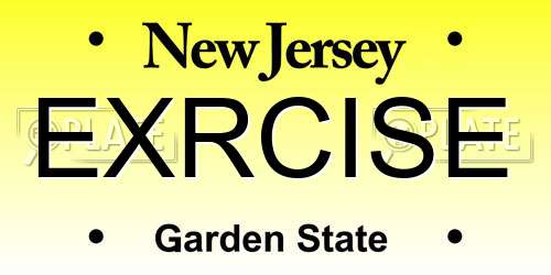 EXRCISE New Jersey License Plate