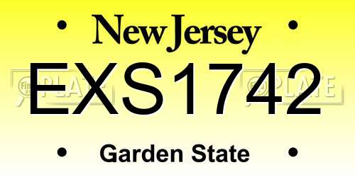 EXS1742 New Jersey License Plate