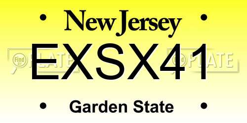 EXSX41 New Jersey License Plate