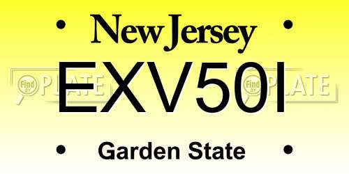 EXV50I New Jersey License Plate