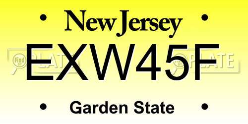 EXW45F New Jersey License Plate