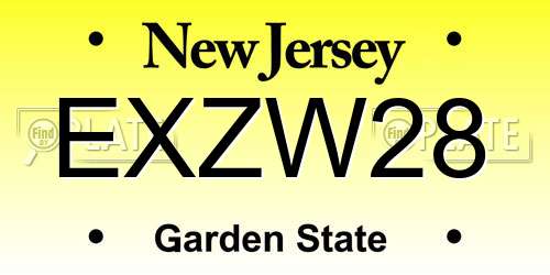 EXZW28 New Jersey License Plate