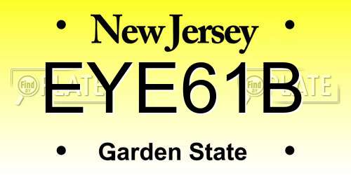 EYE61B New Jersey License Plate