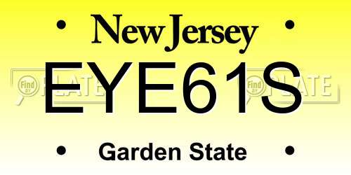 EYE61S New Jersey License Plate