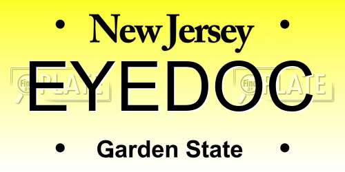 EYEDOC New Jersey License Plate