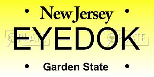 EYEDOK New Jersey License Plate