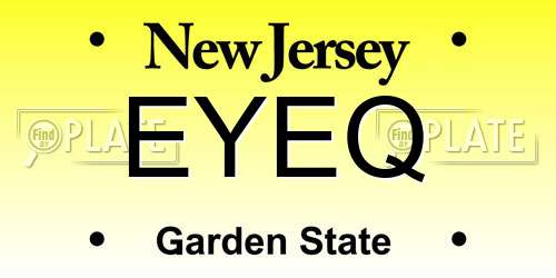 EYEQ New Jersey License Plate