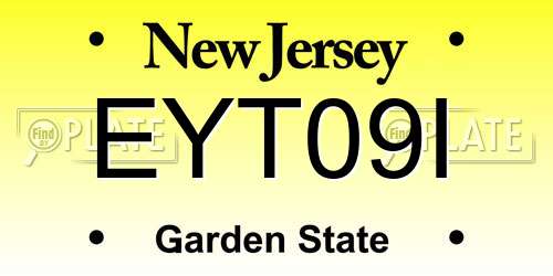 EYT09I New Jersey License Plate