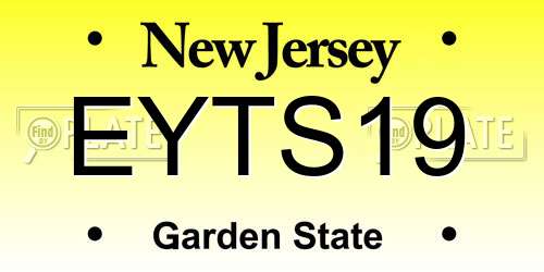 EYTS19 New Jersey License Plate