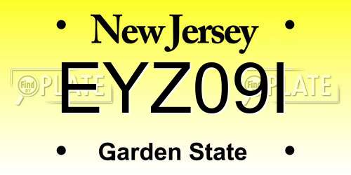 EYZ09I New Jersey License Plate