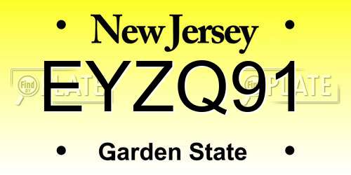 EYZQ91 New Jersey License Plate