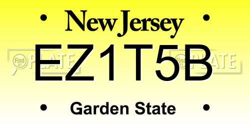 EZ1T5B New Jersey License Plate