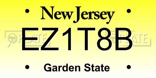 EZ1T8B New Jersey License Plate
