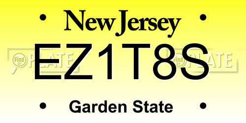 EZ1T8S New Jersey License Plate