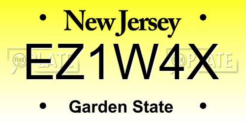 EZ1W4X New Jersey License Plate