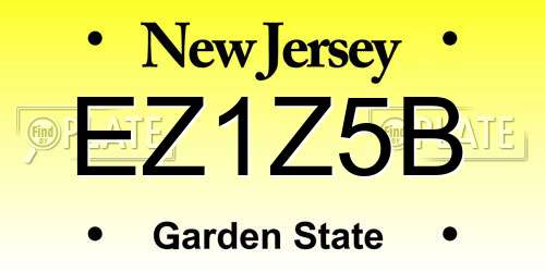 EZ1Z5B New Jersey License Plate