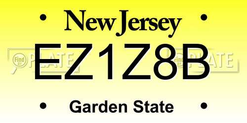 EZ1Z8B New Jersey License Plate