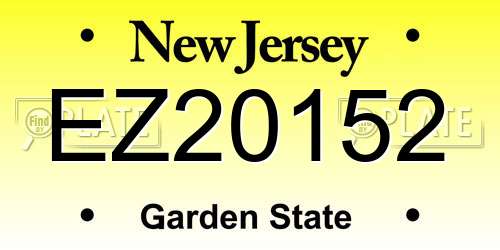 EZ20152 New Jersey License Plate