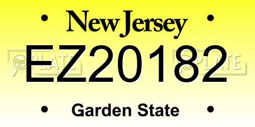 EZ20182 New Jersey License Plate