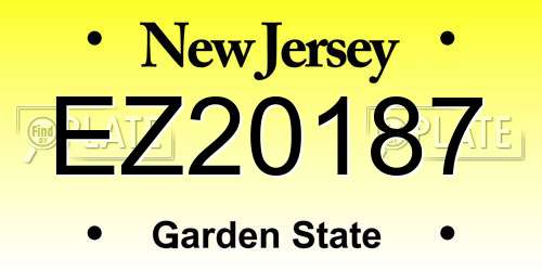 EZ20187 New Jersey License Plate
