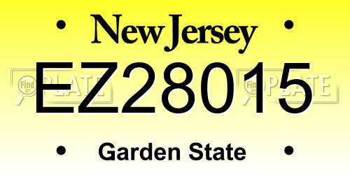 EZ28015 New Jersey License Plate