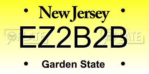 EZ2B2B New Jersey License Plate