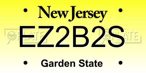 EZ2B2S New Jersey License Plate