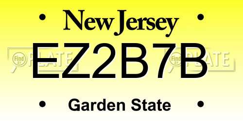 EZ2B7B New Jersey License Plate
