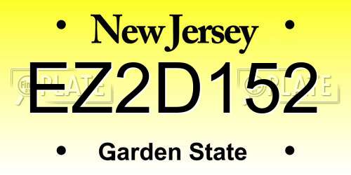 EZ2D152 New Jersey License Plate