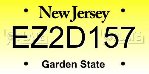 EZ2D157 New Jersey License Plate