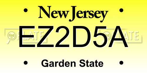 EZ2D5A New Jersey License Plate