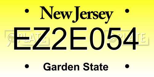 EZ2E054 New Jersey License Plate