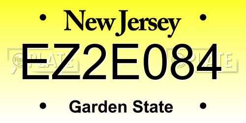 EZ2E084 New Jersey License Plate