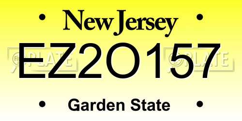 EZ2O157 New Jersey License Plate
