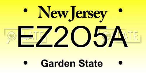 EZ2O5A New Jersey License Plate