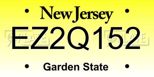 EZ2Q152 New Jersey License Plate