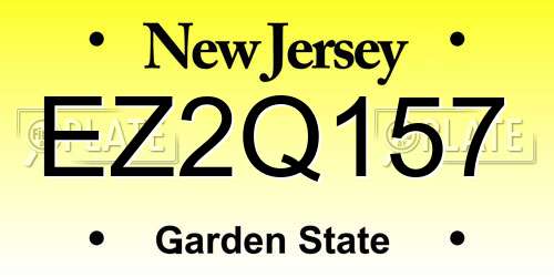 EZ2Q157 New Jersey License Plate
