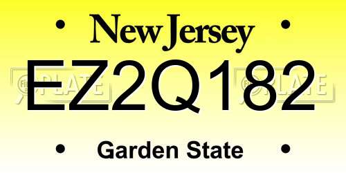 EZ2Q182 New Jersey License Plate