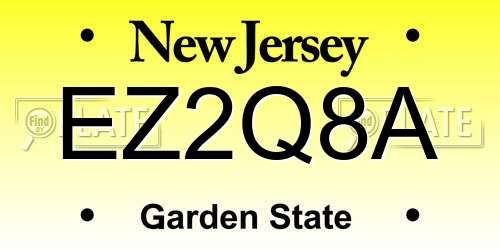 EZ2Q8A New Jersey License Plate