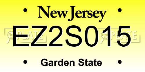 EZ2S015 New Jersey License Plate