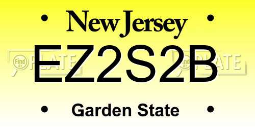 EZ2S2B New Jersey License Plate