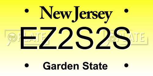 EZ2S2S New Jersey License Plate