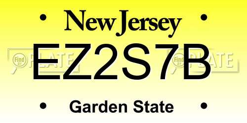 EZ2S7B New Jersey License Plate